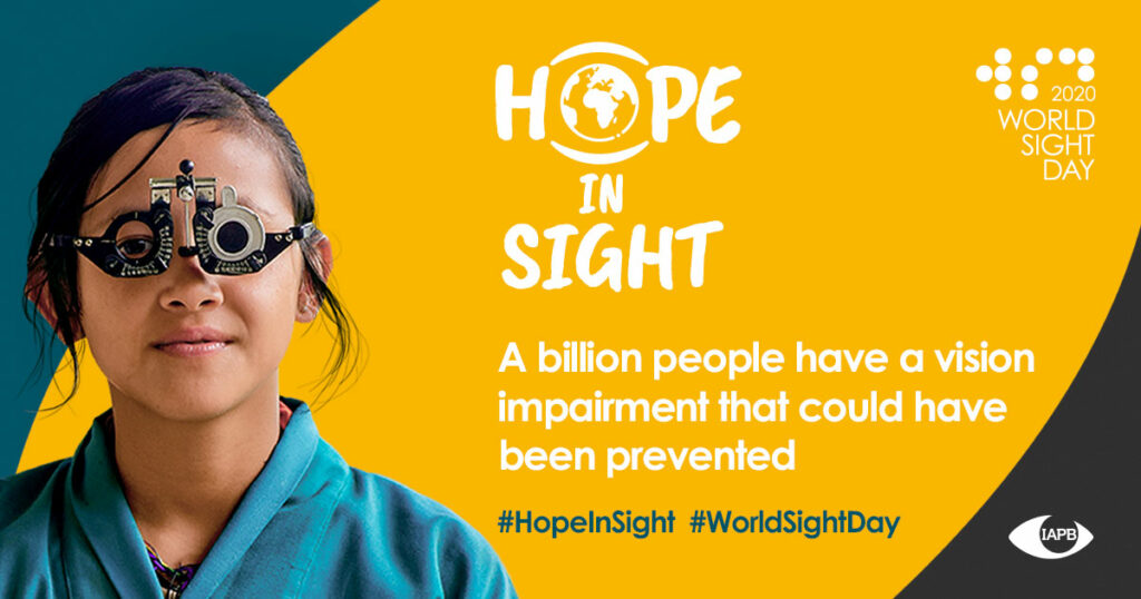 Image of a young girl having an eye test for World Sight Day
